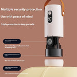 Portable mini clothes dryer drying shirts in a compact apartment